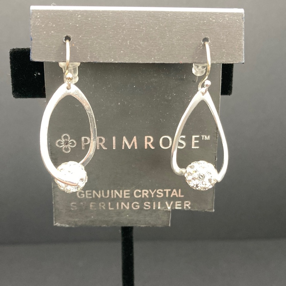Primrose 925 and Crystal 1 ¼ Inch Dangle Earrings.